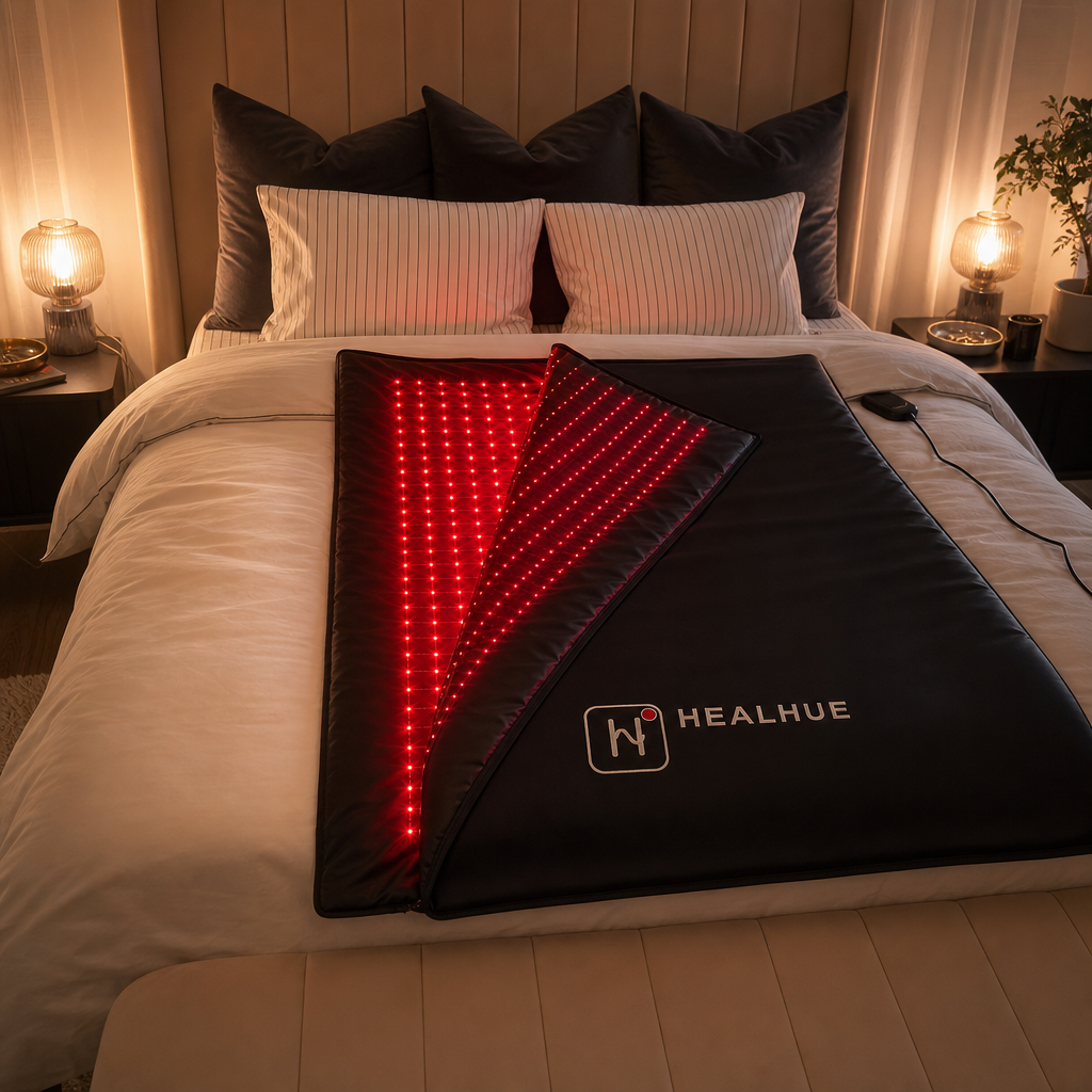 HealHue blanket product shot, unfolded